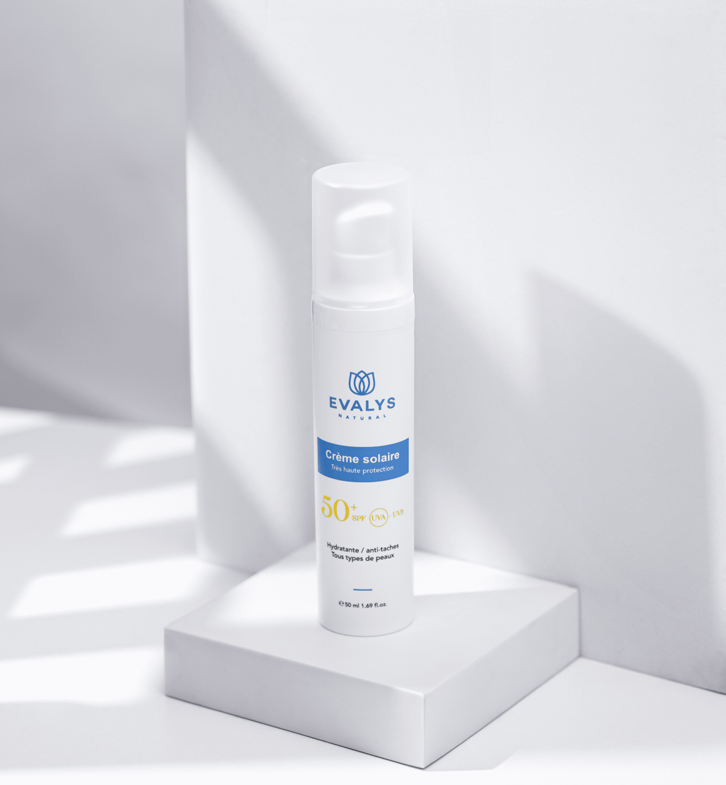 CREME SOLAIRE EVALYS NATURAL SPF 50+ HYDRATANTE ET ANTI-TACHES 50 ML