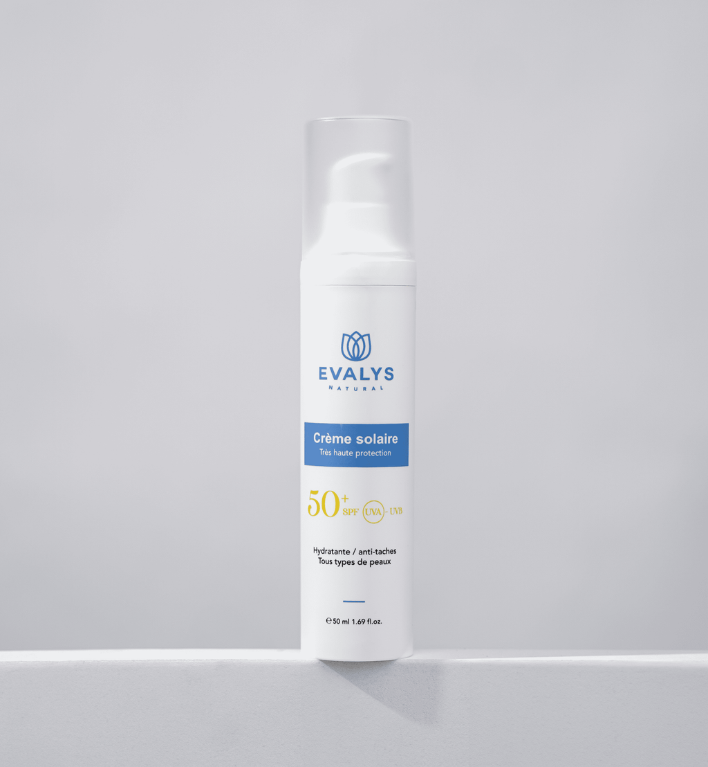 CREME SOLAIRE EVALYS NATURAL SPF 50+ HYDRATANTE ET ANTI-TACHES 50 ML